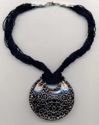 Black and Silver Giguaro (Jaguar) Necklace